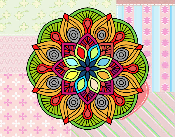 Dessin De Mandala Alhambra Colorie Par Membre Non Inscrit avec Mandala Colorié