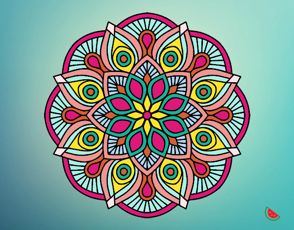 Dessin De Mandala Alhambra Colorie Par Membre Non Inscrit avec Mandala Colorié