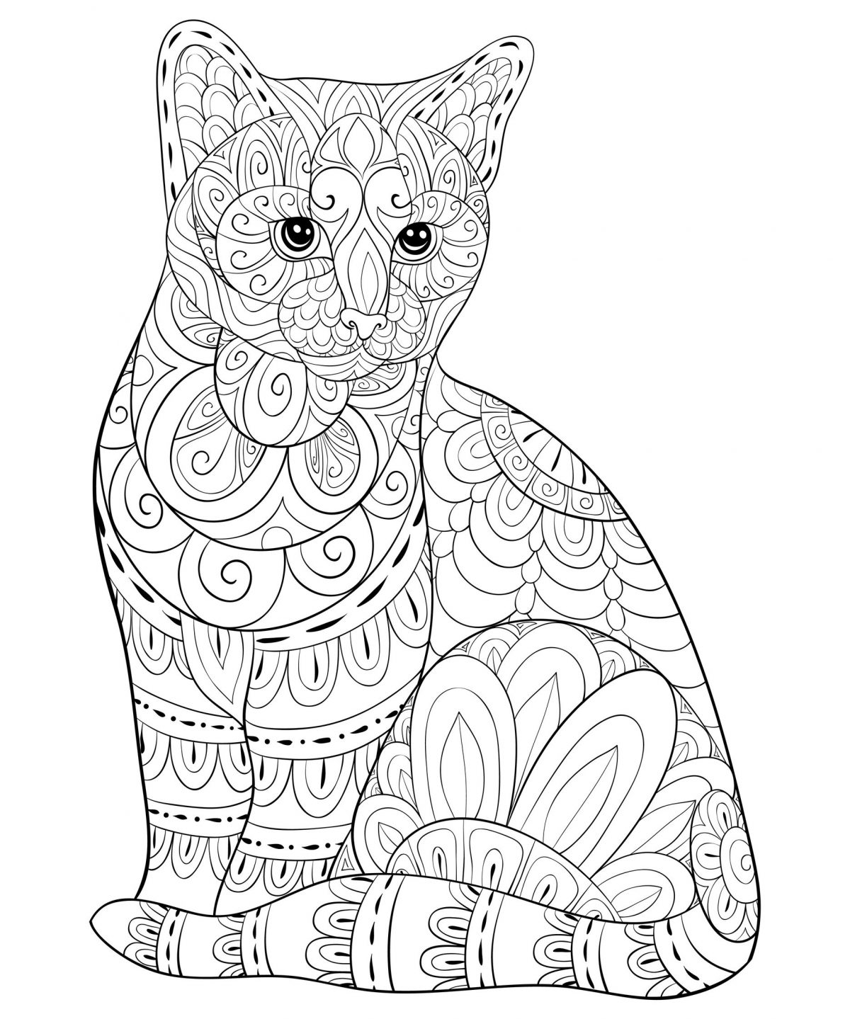 Dessin De Mandala De Chat - Dessin De Chat Mandala A dedans Mandala Chat