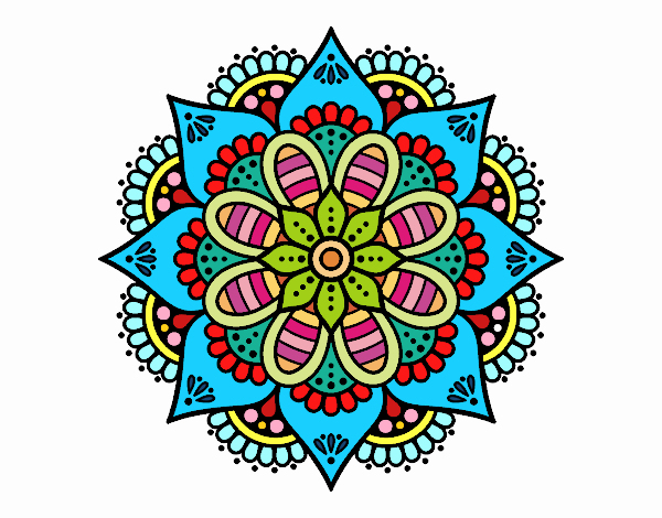 Dessin De Mandala De Fleurs De Printemps Colorie Par concernant Coloriage Mandala Printemps