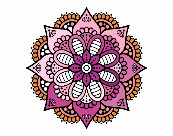 Dessin De Mandala De Fleurs De Printemps Colorie Par pour Coloriage Mandala Printemps 