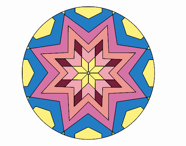 Dessin De Mandala Mosaïque Étoile Colorie Par Membre Non à Mandala Etoile 