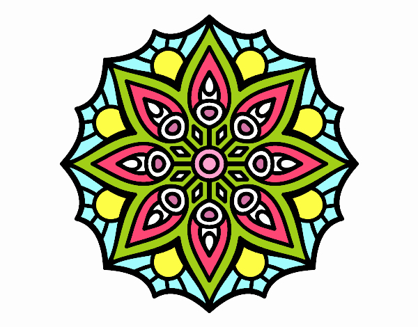 Dessin De Mandala Symétrie Simple Colorie Par Membre Non intérieur Mandala Colorié