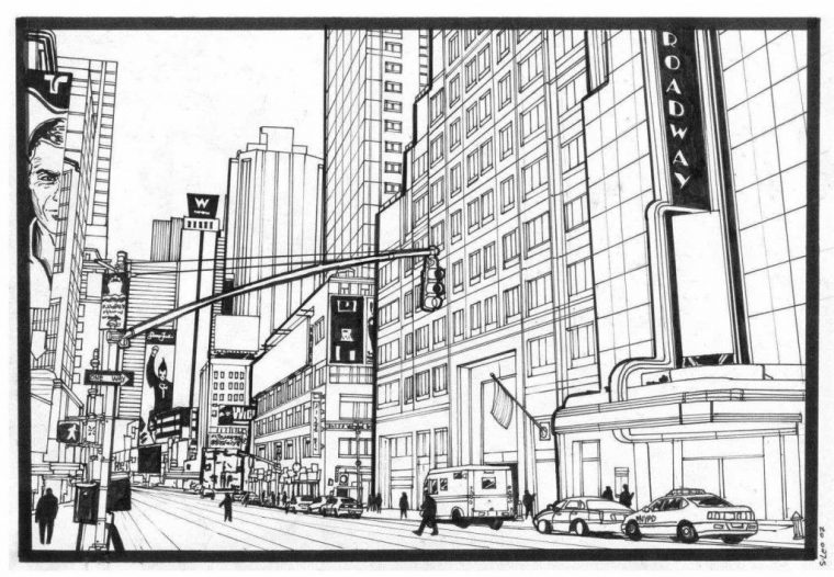 Dessin De New York  Coloriage Paris, Croquis D pour Comment Dessiner Un Immeuble