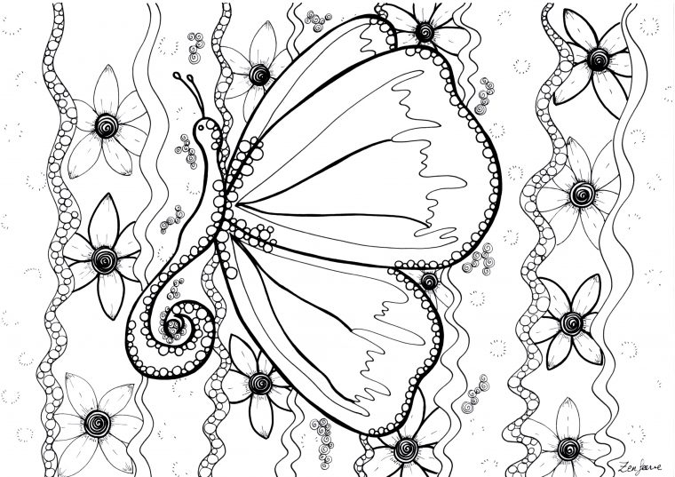 Dessin De Papillons Gratuit À Télécharger Et Colorier intérieur Coloriage De Papillons