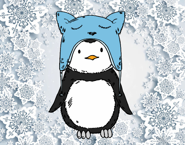 Dessin De Pingouin Avec Drôle De Chapeau Colorie Par intérieur Dessins De Pingouins 