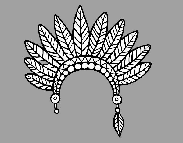 Dessin De Tête De La Couronne De Plumes Indienne Colorie encequiconcerne Dessin Indienne 