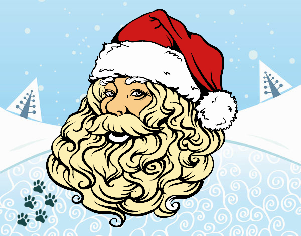 Dessin De Visage Du Père Noël Pour Noël Colorie Par Membre à Logo De Noel A Imprimer 