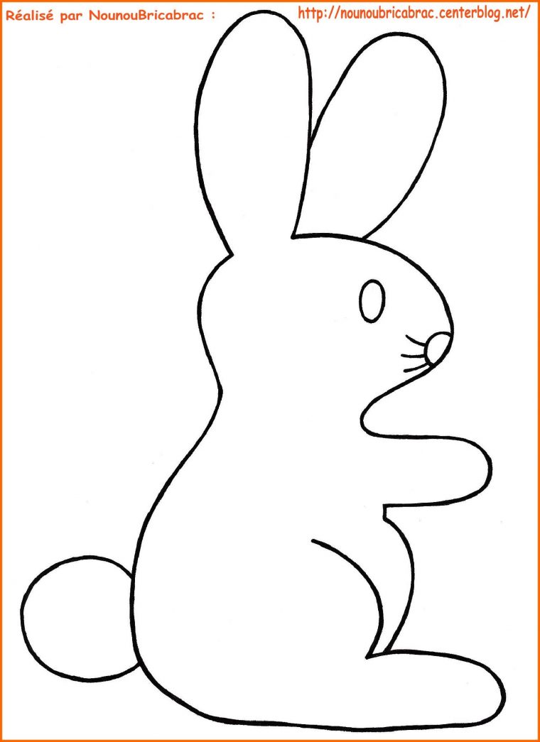 Dessin D'Un Lapin Imprimer  Coloriage Lapin Sortant D'Un à Gabarit Lapin Imprimer