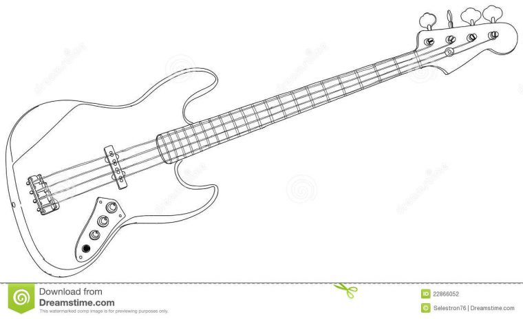 Dessin Guitare Basse – Dessin De Une Basse Colorie Par encequiconcerne Dessin De Guitare Électrique