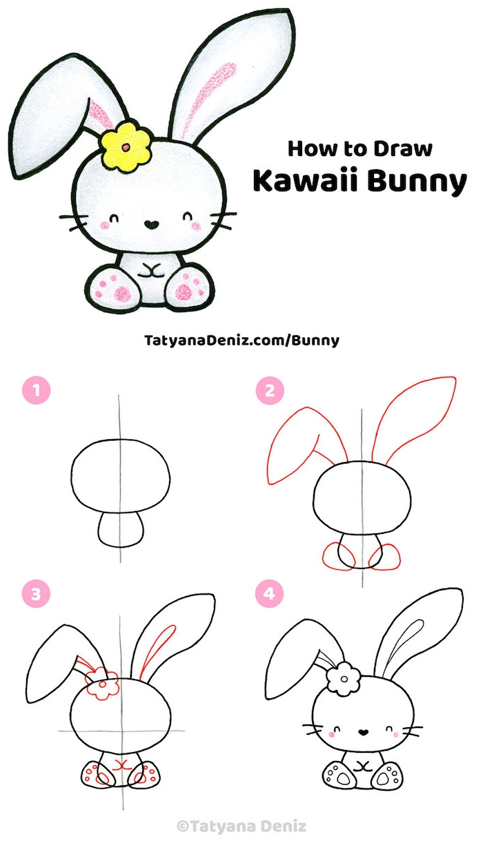 Dessin Mignon Et Facile À Dessiner  1001 Idees Faciles dedans Dessin De Lapin Facile A Dessiner