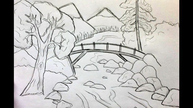 Dessin Paysage – Les Dessins Et Coloriage encequiconcerne Dessin Facile Pour Débutant