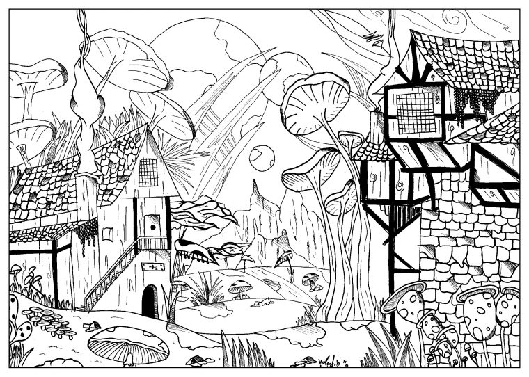 Dessin Paysage – Mythes Et Légendes – Coloriages avec Coloriage Feerique