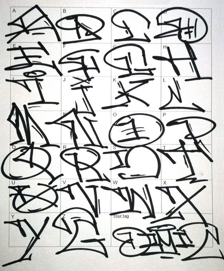 Dessin Tag Graffiti - Dessin Facile Couleur avec Alphabet Tag Facile 