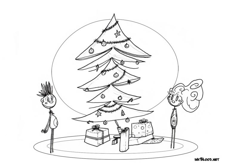 Dessins De Noël À Colorier – Inkblood  Olivier Giner tout Image Noel A Colorier