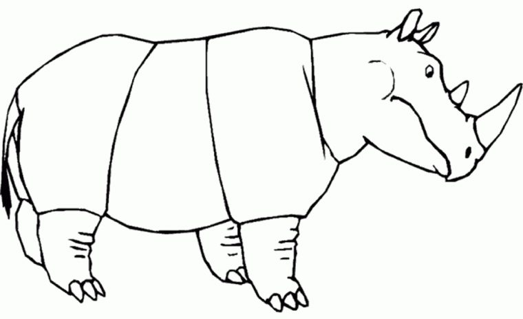 Dessins De Rhinocéros À Colorier dedans Dessin Rhinocéros