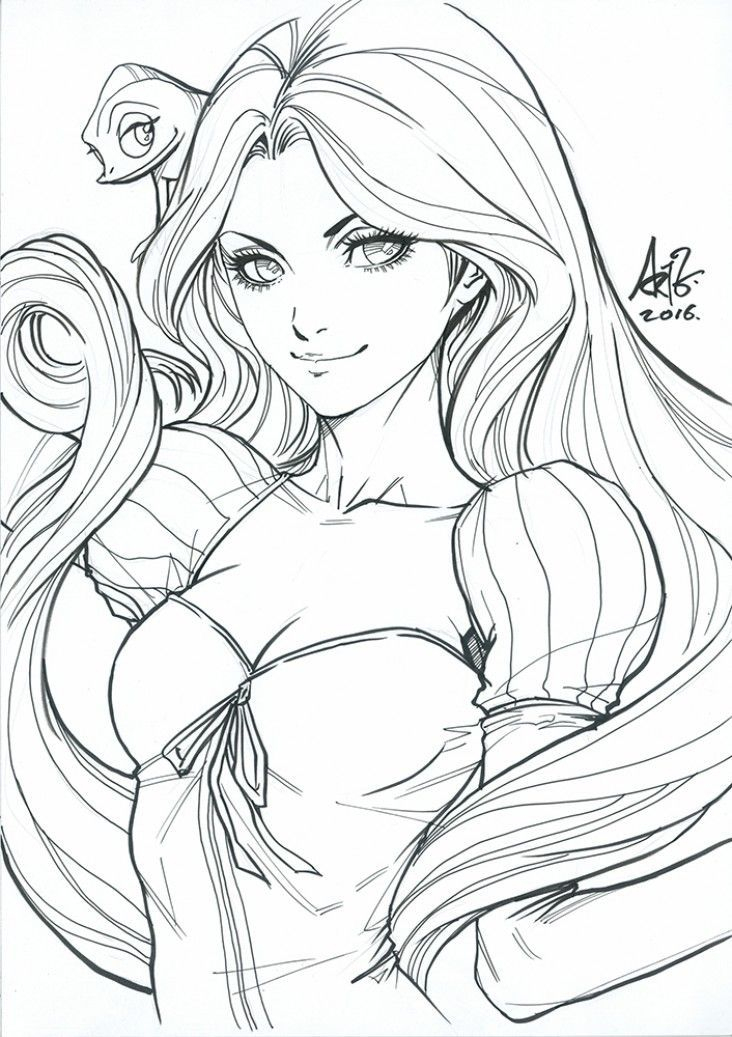 Dessins Des Princesses Disney Par Artgerm  Coloriage avec Coloriage De Princesse Disney 