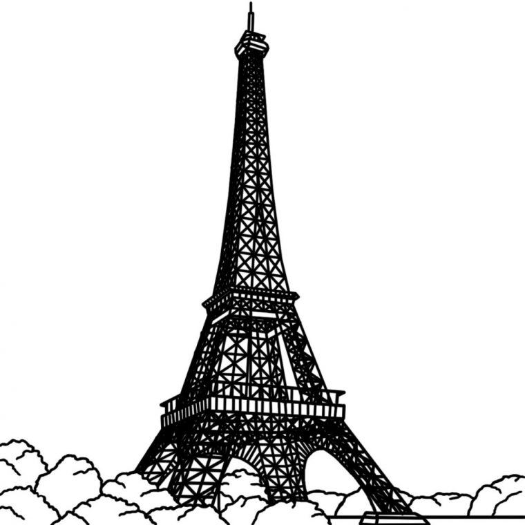 Dessins Et Coloriages: Page De Coloriage Grand Format À dedans Tour Eiffel Dessin