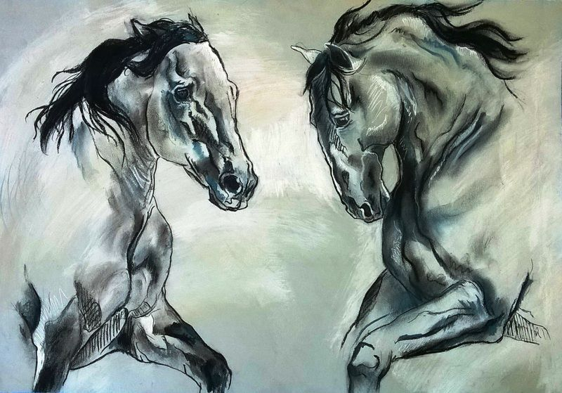 Dessins Et Tableaux De Chevaux concernant Dessin Des Chevaux 