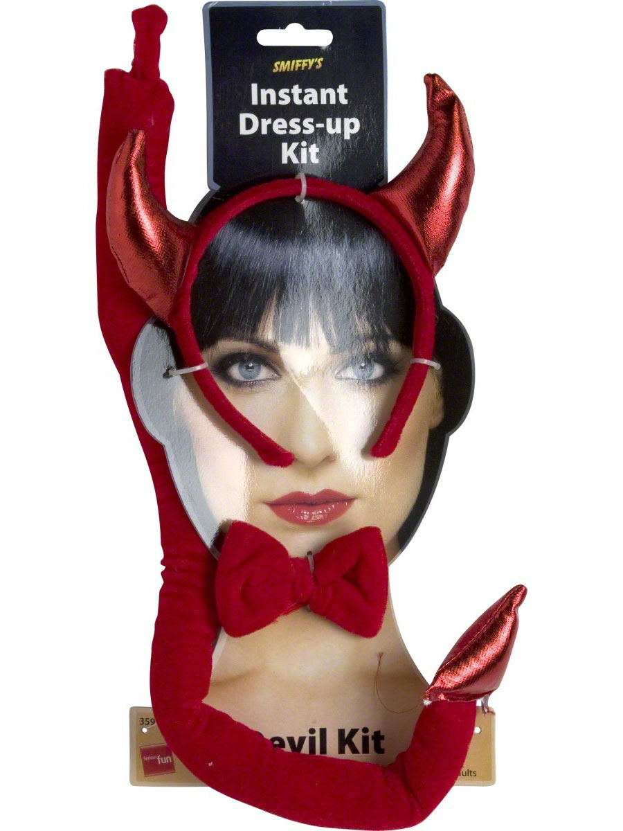 Diable Instantanée Set Tissu Rouge Déguisement Diable pour Diable Halloween 