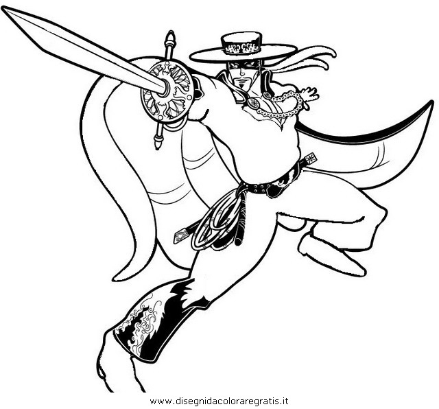 Disegno Zorro_16: Personaggio Cartone Animato Da Colorare avec Coloriage Zoro