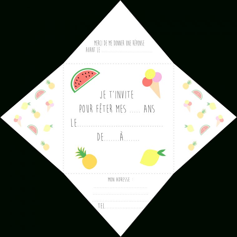 [Diy] Carte D'Anniversaire "Summer" – Little Menina – Jeux tout Carte D Invitation Gratuite À Imprimer Pour Fille