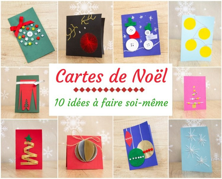 Diy Carte De Noël -10 Idées Faciles À Réaliser Pour Offrir pour Carte De Noel Facile