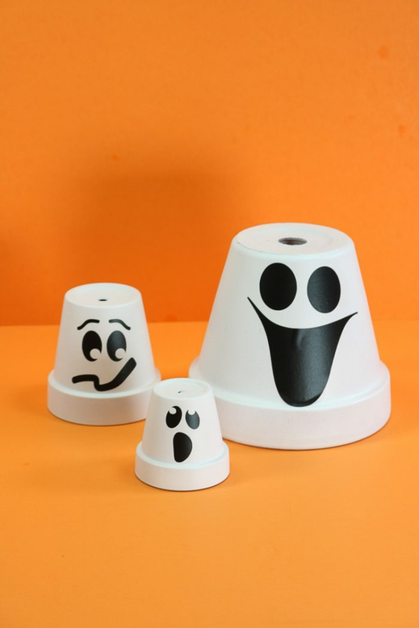 Diy Déco Halloween Fantôme À Partir De Pot En Terre Cuite destiné Fabriquer Fantome Halloween