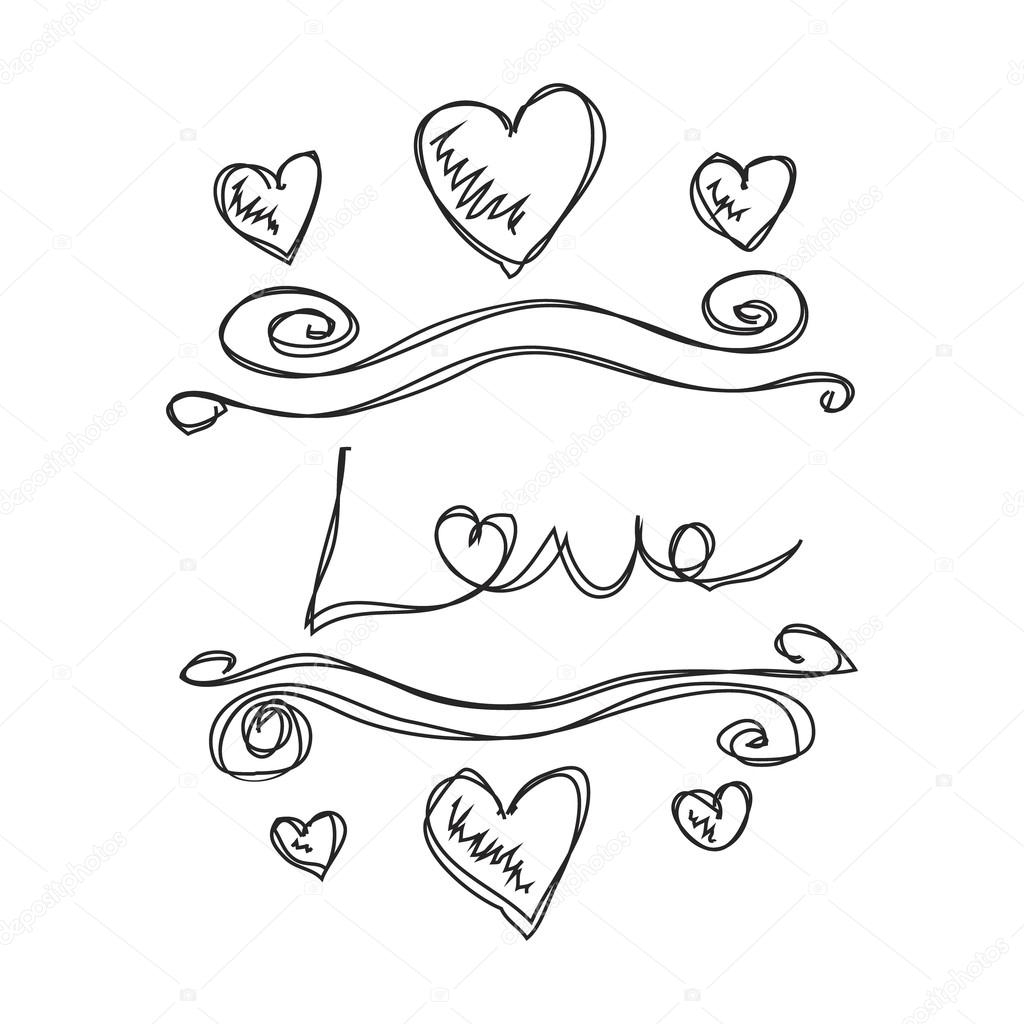 Doodle Simple D&amp;#039;Un Dessin De Coeur Amour — Image avec Dessin D Amoure 