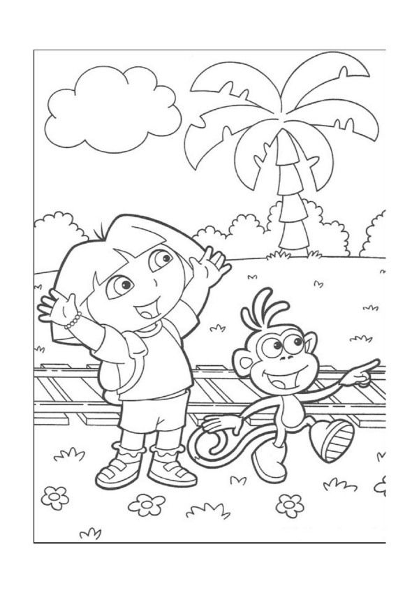 Dora The Explorer Coloring Pages 5  Dora Coloring à Coloriage De Dora En Ligne 