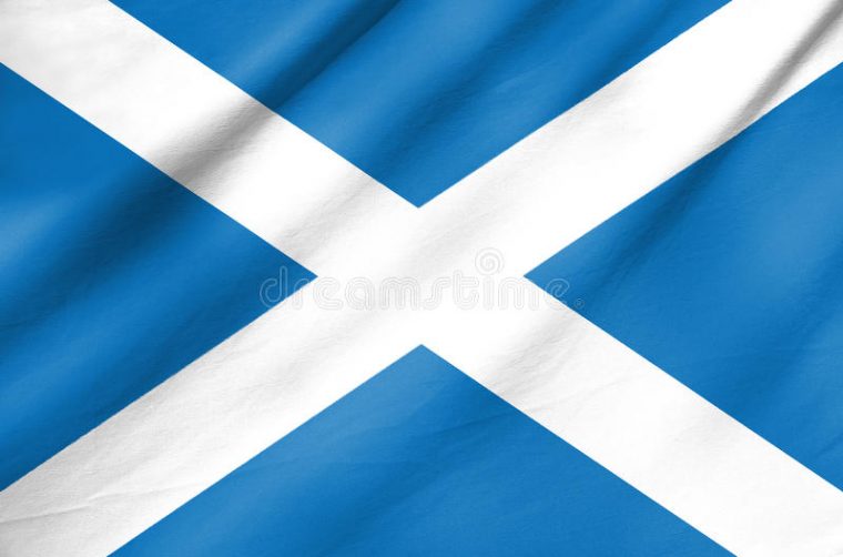 Drapeau De L'Ecosse Ondulant Dans Le Vent Photo Stock destiné Drapeaux Ecosse