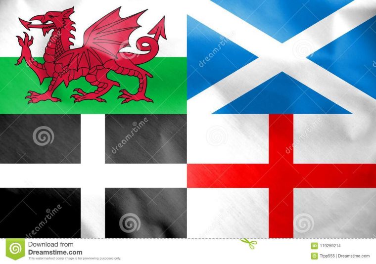 Drapeau Du Pays De Galles, De L'Ecosse, Des Cornouailles pour Drapeaux Ecosse