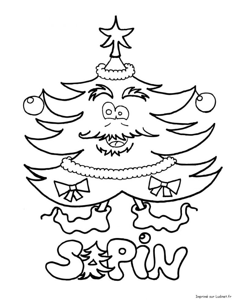 Drôle De Sapin Est Un Coloriage De Noel pour Dessin De Noel Sapin