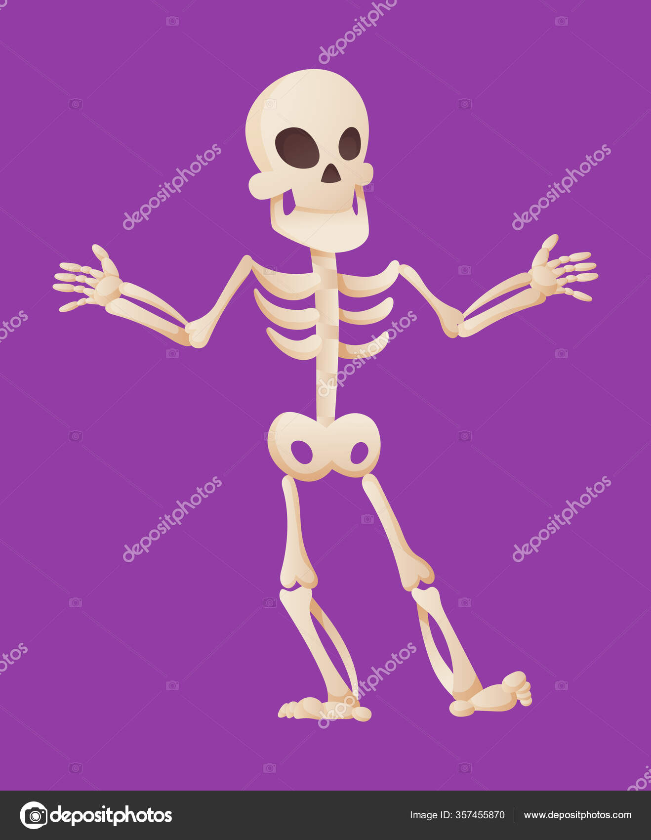 Drôle De Squelette De Dessin Animé Écarte Les Mains avec Dessin Squelette 