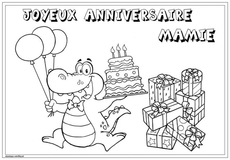 ♥ Anniversaire : Coloriage Joyeux Anniversaire Mamie ♥ destiné Coloriage Pour Mamie