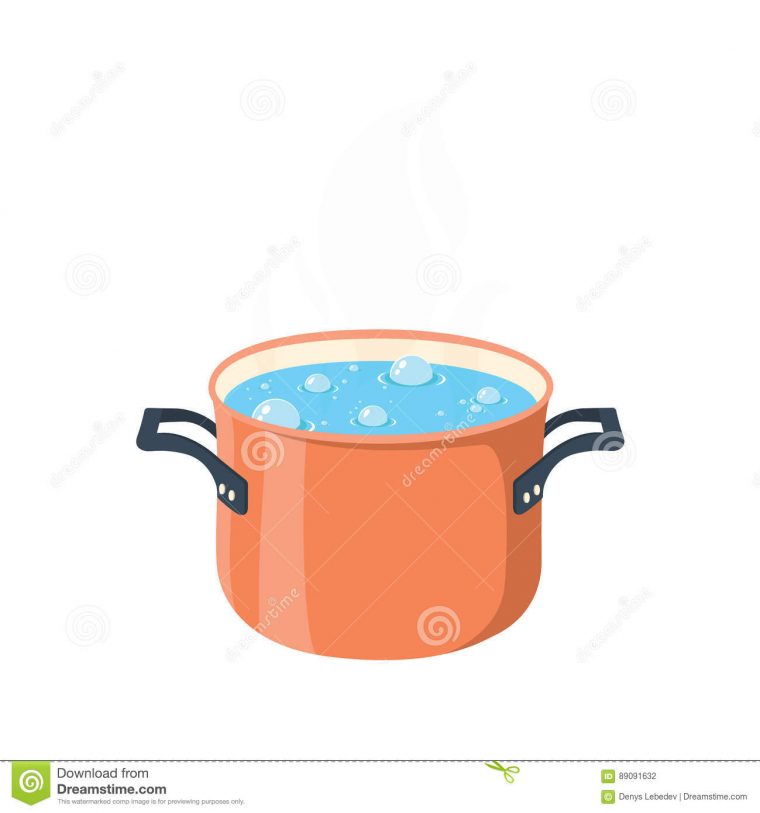 Eau Bouillante Dans La Casserole Pot À Cuire Rouge Sur Le avec Casserole Dessin