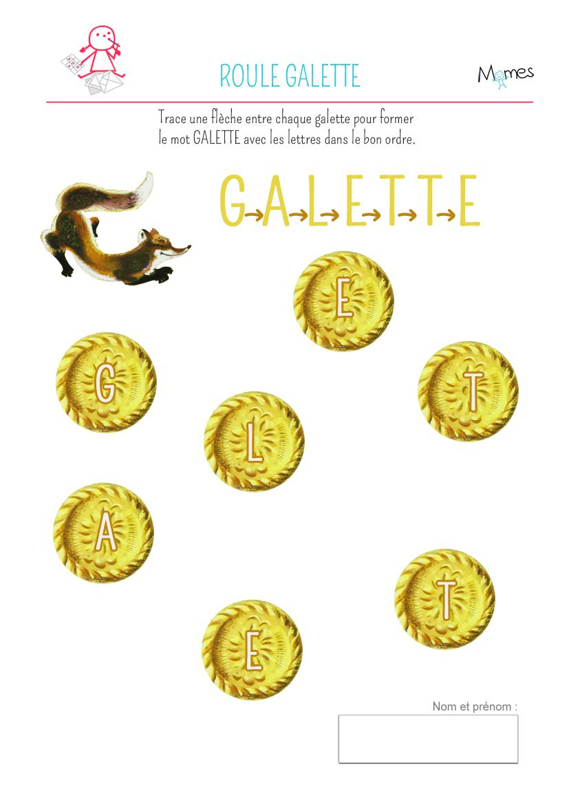 Ecrire Le Mot Galette  Roule Galette Maternelle, Galette concernant Coloriage Roule Galette