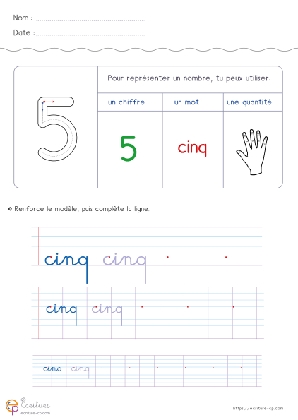 Écrire Les Nombres De 1 À 10 En Lettres  Fiche D&amp;#039;Écriture encequiconcerne Nombres À Relier Ce1 