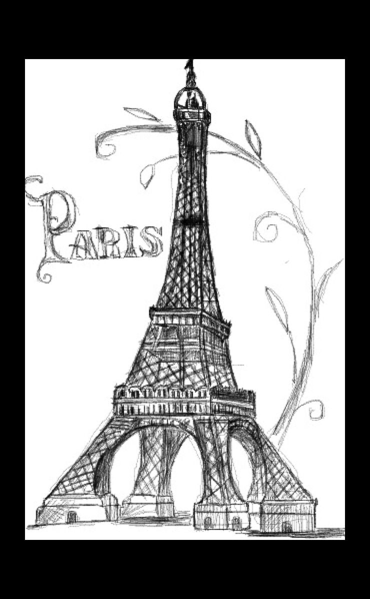 Eiffel Tower Drawing  Eiffel Tower Drawing, Paris Drawing concernant Coloriage De La Tour Eiffel 