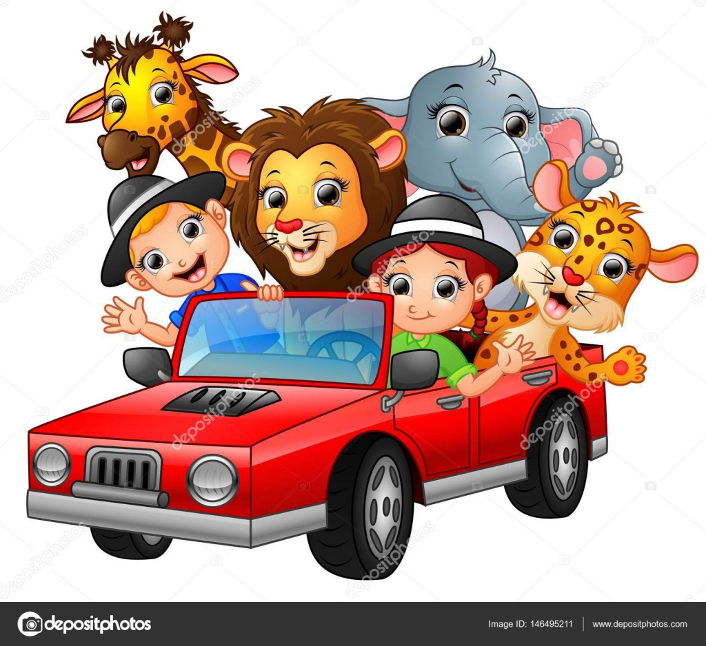 Enfants De Bande Dessinée Conduisant Une Voiture Rouge tout Dessin Voiture 