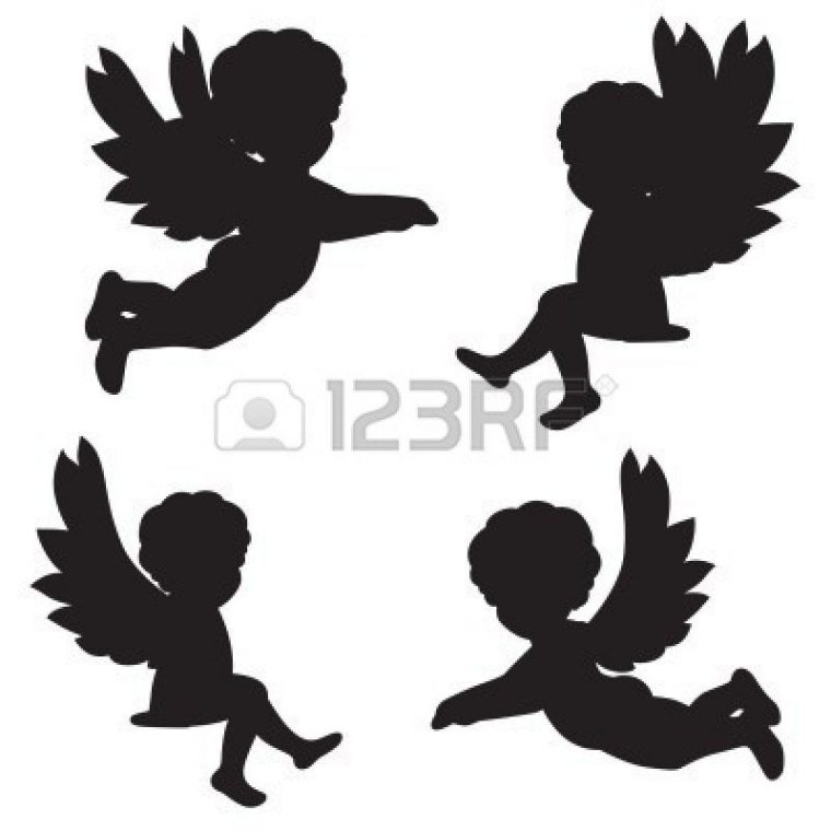 Ensemble De Silhouettes De Vecteur Des Anges  Angel avec Dessin D Ange