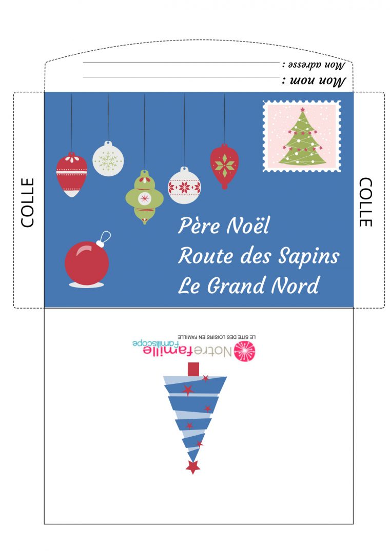 Enveloppe À Imprimer Pour Écrire Au Père Noël – Thème avec Jeux De Pére Noel Gratuit En Ligne