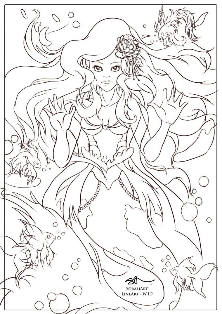 Épinglé Par Nathalie Monio Sur Coloriage Sirenes destiné Coloriage Sirene