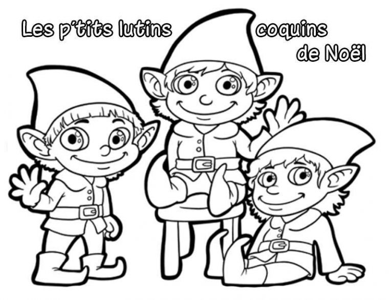 Épinglé Par Sylvie Barth Sur Noel  Lutins Coloriage dedans Dessins De Lutins