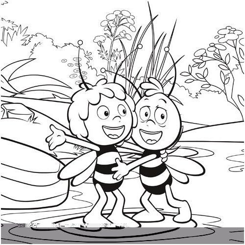 Épinglé Sur Coloration Imprimable avec Coloriage Maya L Abeille Imprimer 