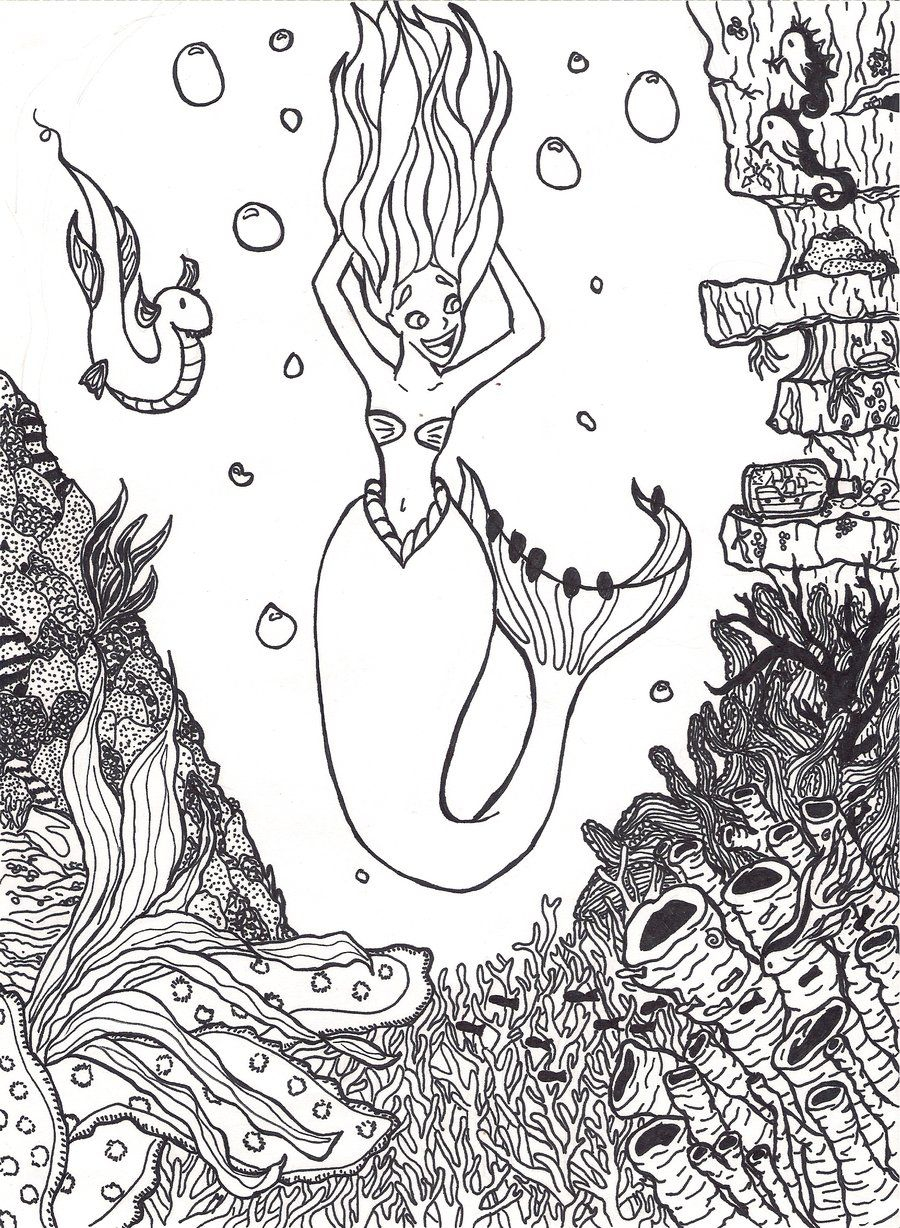 Épinglé Sur Coloriage Sirenes destiné Coloriage Sirene 