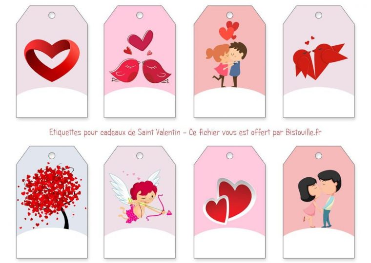 Étiquettes À Imprimer Pour Cadeaux De Saint Valentin concernant Etiquette Porte Nom Noel A Imprimer