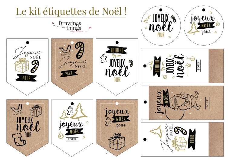 Etiquettes-Cadeau-Freebies-Noel_Drawingsandthings à Cadeau Noel Gratuit