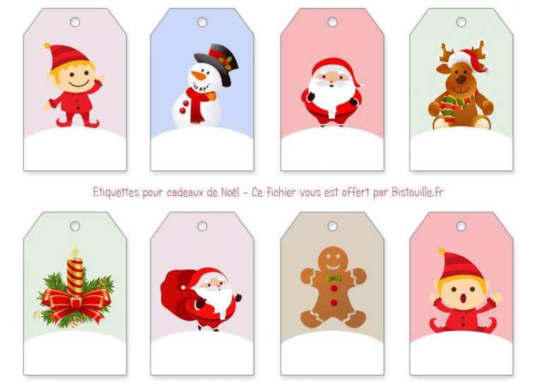 Étiquettes Pour Cadeaux De Noël À Imprimer Et À Découper tout Cadeau Noel Gratuit