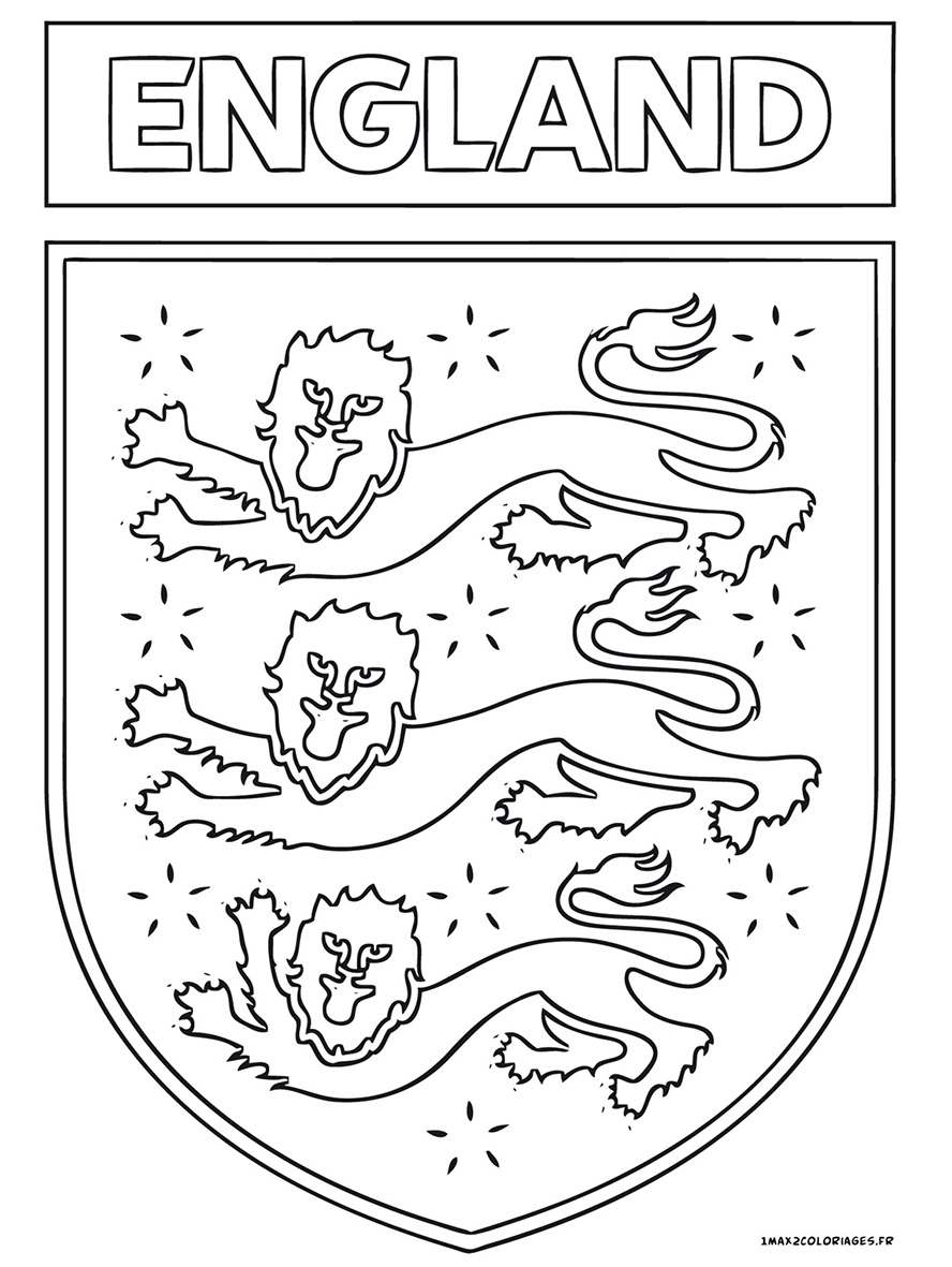 Euro 2016 Logo De L'Équipe D'Angleterre De Football À Imprimer dedans Drapeau De L Angleterre À Colorier